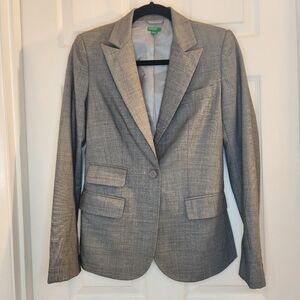 United Colors of Benetton Blazer Jacket Light Grey Size 40 US 2/4 Double Vented